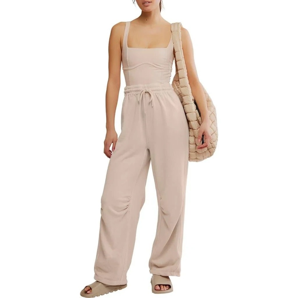 Free People Movement Inbound Jumpsuit Womens Small Pink Cashmere